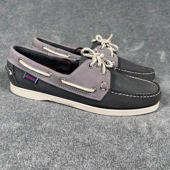 Sebago Shoes - Sebago Docksides Grey Charcoal Nubuck Leather Boat Shoes Womens 9 M 79048122